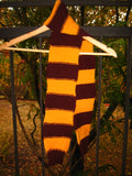 Knitted scarf - children's brown and yellow