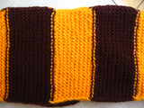Knitted scarf - children's brown and yellow