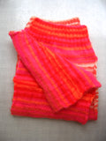 Long knitted scarf - richly patterned pink shawl