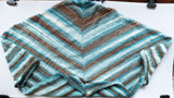 Knitted scarf - big triangular pastel shawl, stockinette stitch
