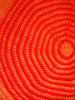 Crocheted carpet - big red yarn carpet