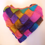 Entrelac scarf - triangular rainbow shawl