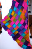 Entrelac scarf - triangular rainbow shawl