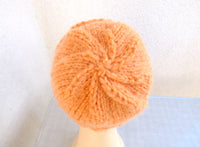 Knitted hat - big thick orange one