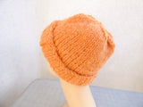 Knitted hat - big thick orange one