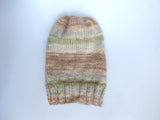 Knitted hat - slouchy beige, gray, green mélange