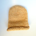 Knitted hat - golden honey feminine winter beanie