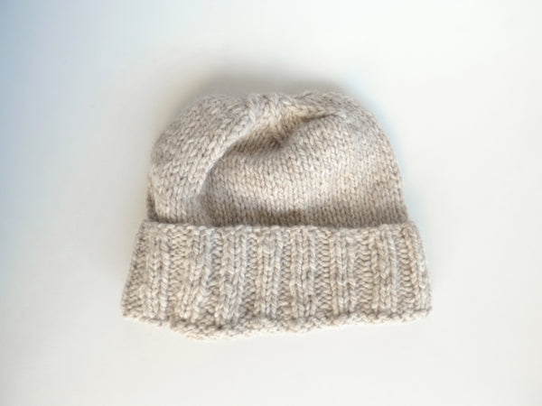 Knitted hat - big comfortable gray unisex beanie