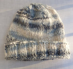 Knitted hat - gray ombre with a ribbed rim
