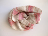 Knitted cowl - colorful striped double loop, choose your own